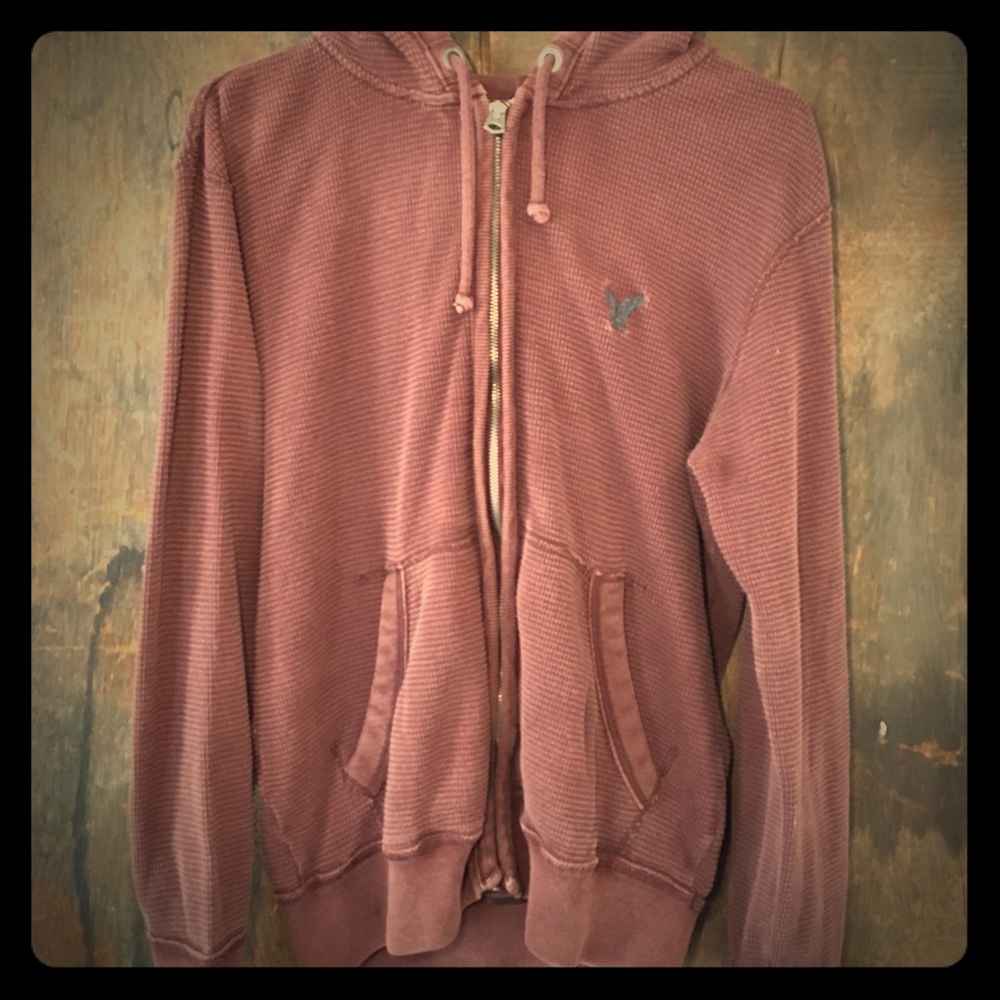 American Eagle Mens Muted Burgundy Hoodie